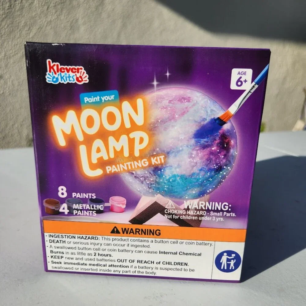 Moon Lamp Night Light Kit Paint it Yourself Craft Kits Activity Project Decor ST
